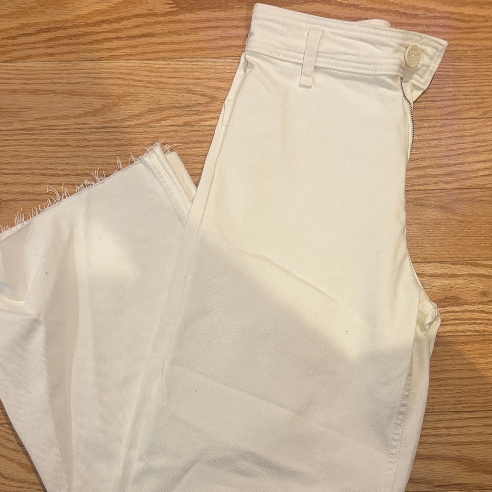 Zara wide leg white jeans